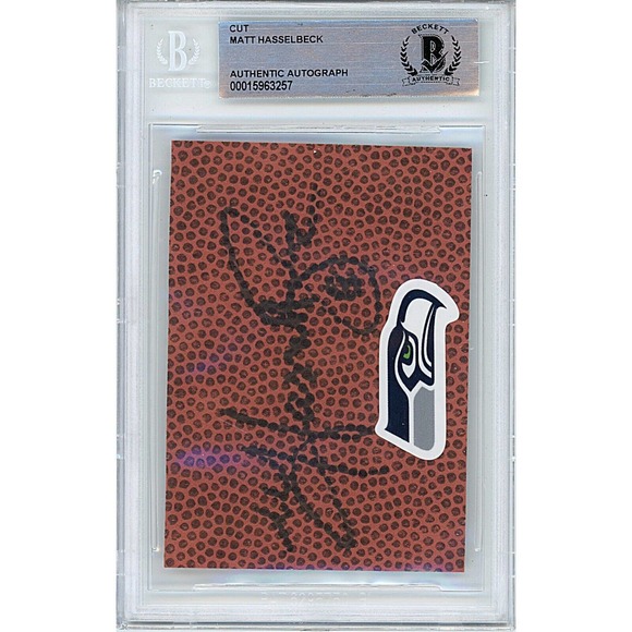 Matt Hasselbeck Signed Seattle Seahawks Football Cut Beckett Authentic Slab COA - Picture 2 of 5